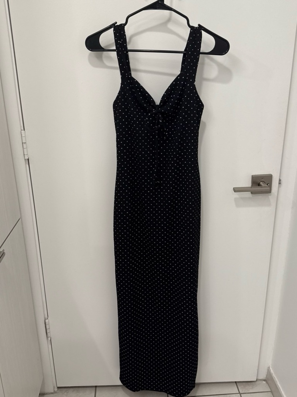 Classic Black Polka Dot Maxi Dress